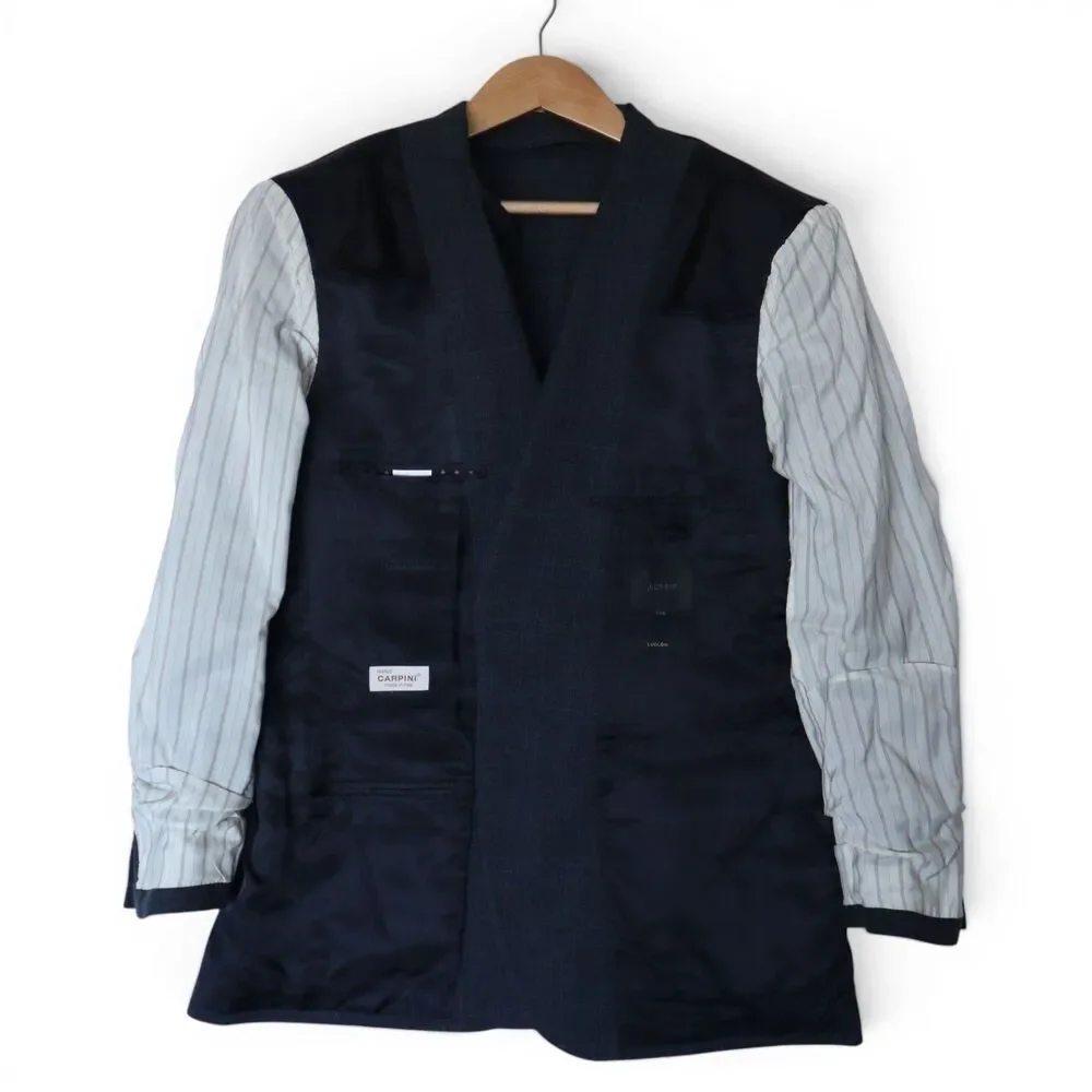 J. Crew Ludlow Men's 40R Carpini 100% Wool Blazer Unstructured Jacket Blue Check
